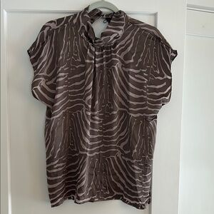 Lola & Sophie Chocolate Zebra Print Blouse